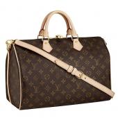 Replica Louis Vuitton Monogram Speedy 35 with Shoulder Strap