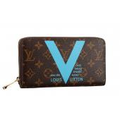 Louis Vuitton Monogram V Motif Zippy Wallet Blue