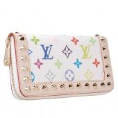 Louis Vuitton Studded Zipped Long White Murakami Wallet