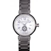 Louis Vuitton Tambour Stainless Steel Bracelet White Dial 801415