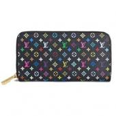 Replica Louis Vuitton Zippy Wallet Black Murakami