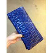 Miu Miu Clutch Genuine Leather Blue Handbag