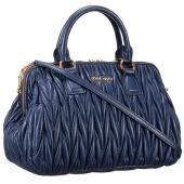 Replica Miu Miu Matelasse Doctor Dark Blue Bag