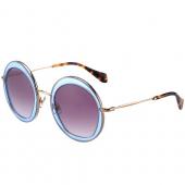 Cheap Miu Miu Noir Light Blue Full Circle Round Frames Sunglasses 307884