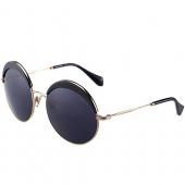 Replica Miu Miu Noir Retro Round Semi-Rimless Black Sunglasses 307887