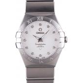 Replica Omega Constellation White Dial Stainless Steel Band  621457