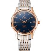 Omega De Ville Blue Dial Rose Gold Case Two Tone Bracelet 1453783