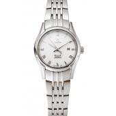 Cheap Omega De Ville Ladies White Dial Roman Numerals Stainless Steel Case And Bracelet 1453792