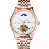 Omega De Ville Moonphase Tourbillon White Dial Rose Gold Case And Bracelet