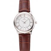 Omega De Ville Prestige Small Seconds Silver Dial Stainless Steel Case Brown Leather Strap