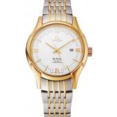 Omega De Ville White Dial Gold Case Two Tone Bracelet 1453785