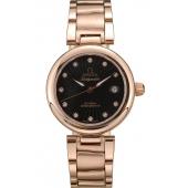 Cheap Omega DeVille Ladymatic Rose Gold Stainless Steel Strap Black Dial