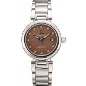 Omega DeVille Ladymatic Stainless Steel Strap Brown Dial