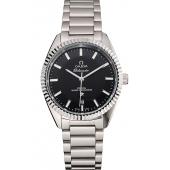 Omega Globemaster Black Dial Stainless Steel Case And Bracelet Replica