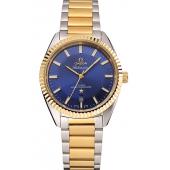 Omega  Globemaster Blue Dial Stainless Steel Case Gold Bezel Two Tone Bracelet