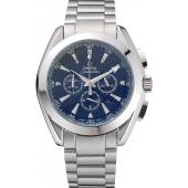 Omega Seamaster Aqua Terra Chronograph Blue Dial Stainless Steel Bracelet   622528 Replica