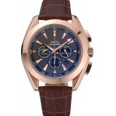 Omega Seamaster Aqua Terra Chronograph Teak-Black Dial Brown Leather Bracelet   622531