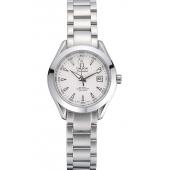 Omega Seamaster Aqua Terra White Dial Stainless Steel Bracelet Ladies  622446