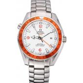 Cheap Omega Seamaster GMT White Dial Orange Bezel Stainless Steel Case  622718