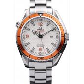 Omega Seamaster Planet Ocean Co-axial Orange Case White Dial