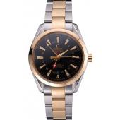 Cheap Omega Seamaster Planet Ocean GMT Black Dial Two Tone Band  622396