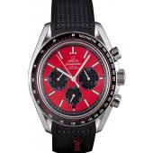 Omega Speedmaster Black Rubber Bracelet Red Dial 801421 Replica