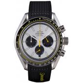 Omega Speedmaster Black Rubber Bracelet White Dial 801422