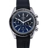 Replica Omega Speedmaster Black Rubber Strap Black Dial  622042