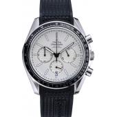 Omega Speedmaster Black Rubber Strap White Dial  622040 Replica