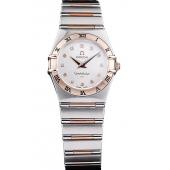 Cheap Omega Swiss Constellation Jewelry Rose Gold Case White Dial  98123