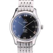 Omega Swiss DeVille Stainless Steel Bezel Roman Numbers Black Dial 7613