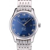 Omega Swiss DeVille Stainless Steel Bezel Roman Numbers Blue Dial 7612