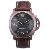 Panerai  Luminor Brown Leather Strap Black Dial 80161