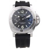 Panerai Luminor Brushed Stainless Steel Case Black Dial Black Rubber Strap 98163