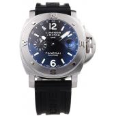 Panerai Luminor Brushed Stainless Steel Case Black Dial Black Rubber Strap 98164 Replica