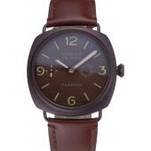 Panerai Luminor Marina Militare Purple Stainless Steel Bezel Brown Bracelet  622321