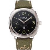 Panerai Radiomir Black Seal Logo Acciaio Black Dial Green Bracelet 1454017