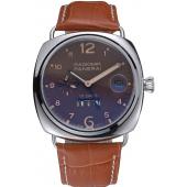 Panerai Radiomir Stainless Steel Bezel Cognac Leather Bracelet  622327