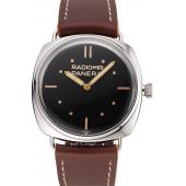 Panerai Radiomir Vintage SLC PAM425 Black Dial Stainless Steel Case Brown Leather Strap