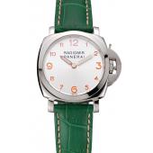 Cheap Panerai Radiomir White Dial Stainless Steel Case Green Leather Strap 1453804