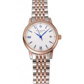 Cheap Patek Philippe Calatrava Ladies White Dial Blue Numerals Rose Gold Case Two Tone Bracelet 1453830