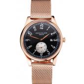 Cheap Patek Philippe Calatrava Small Seconds Black Dial Rose Gold Case And Bracelet