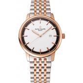 Patek Philippe Calatrava White Dial Rose Gold Case Two Tone Bracelet 1453831