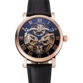 Patek Philippe Grand Complications Black Skeleton Dial Rose Gold Case Black Leather Strap 1453809