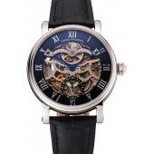 Patek Philippe Grand Complications Black Skeleton Dial Stainless Steel Case Black Leather Strap 1453812