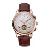 Patek Philippe Grand Complications Gold Case White Dial Brown Leather Bracelet 622259