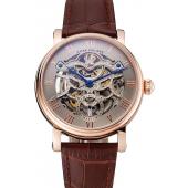 Cheap Patek Philippe Grand Complications Gray Skeleton Dial Rose Gold Case Brown Leather Strap 1453807