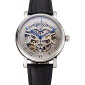 Patek Philippe Grand Complications Gray Skeleton Dial Stainless Steel Case Black Leather Strap 1453811