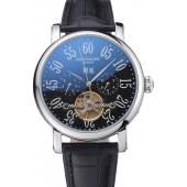 Patek Philippe Grand Complications Stainless Steel Case Black Dial Roman Numerals Black Leather Bracelet 622256