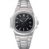 Patek Philippe Nautilus Black Dial Stainless Steel Case   622719